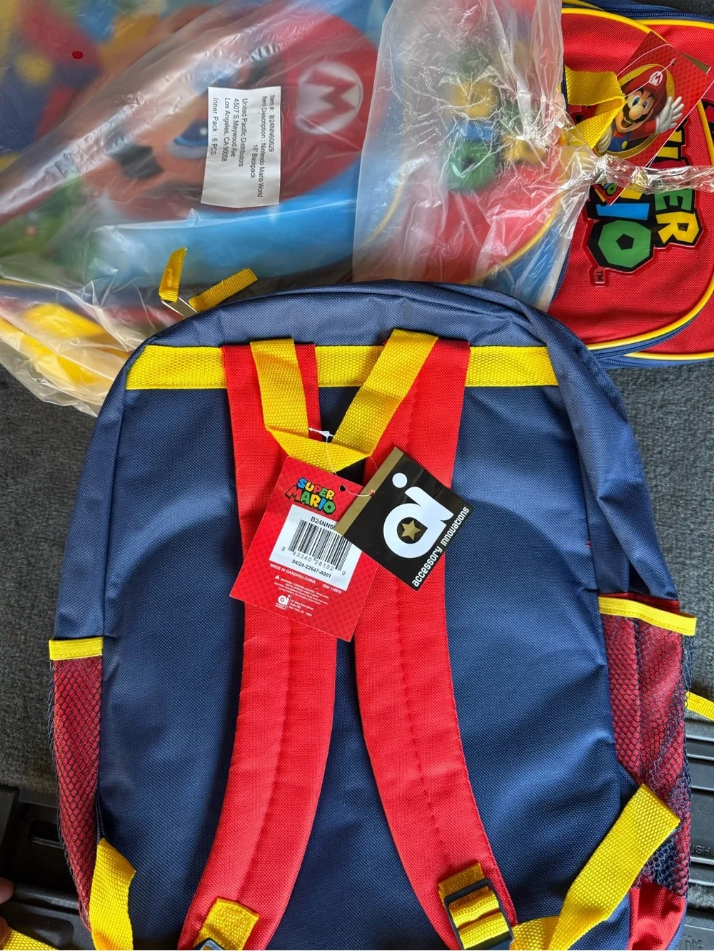 Nintendo Super Mario Kids Backpack - Red, Blue, Yellow
